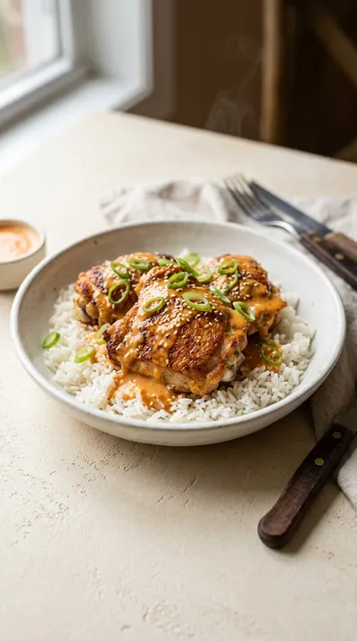Skillet Bang Bang Chicken Thighs