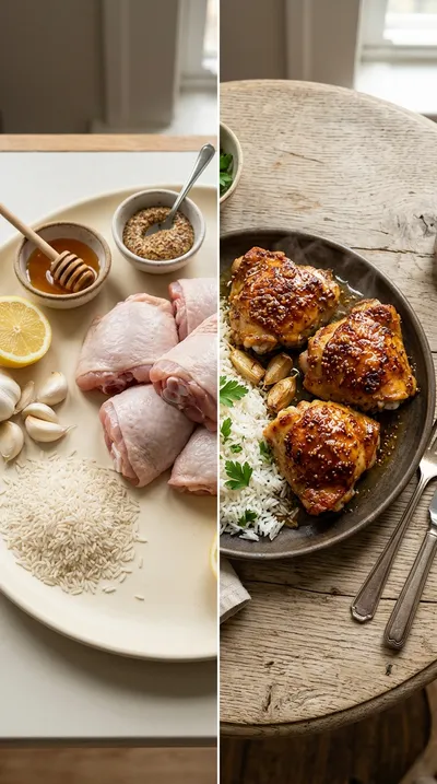Baked Honey Mustard Chicken Thighs - ready to serve