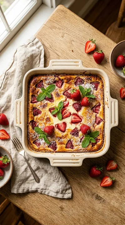 Strawberry Cream Cheese Dump Cake - cooking process
