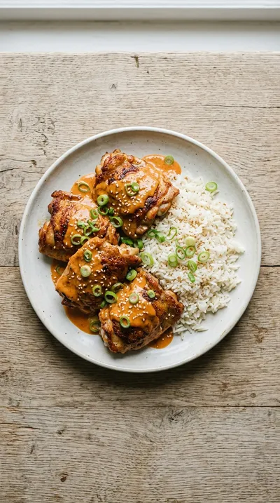 Skillet Bang Bang Chicken Thighs - cooking process