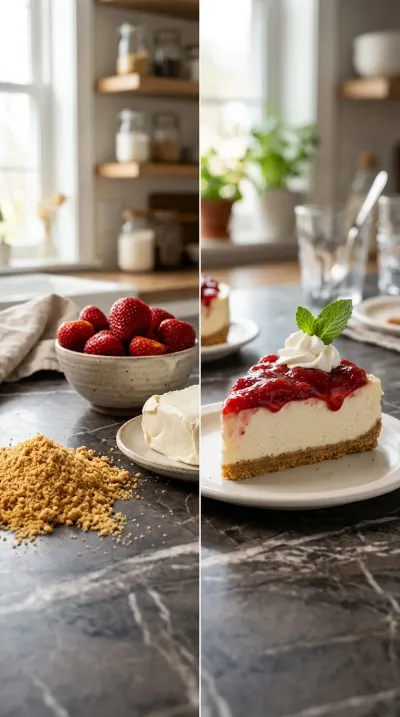 No-Bake Strawberry Cheesecake – Easy No-Bake Dessert - ready to serve