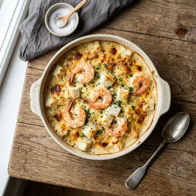 Delicious Seafood Gratin – Simple Healthy Dinner - ready to serve