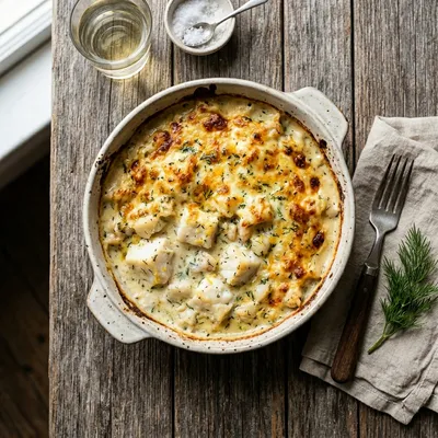Seafood Gratin: Simple Healthy Dinner - ready to serve
