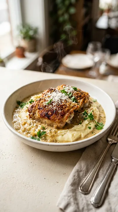 Creamy Oven Baked Chicken Thighs – Easy Warm Meal