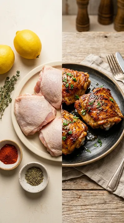 Oven Baked Chicken Thighs - ready to serve