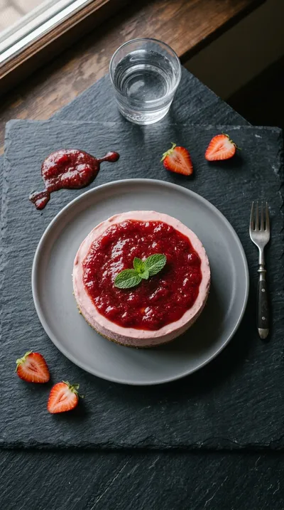 Strawberry Cheesecake with Strawberry Sauce - cooking process