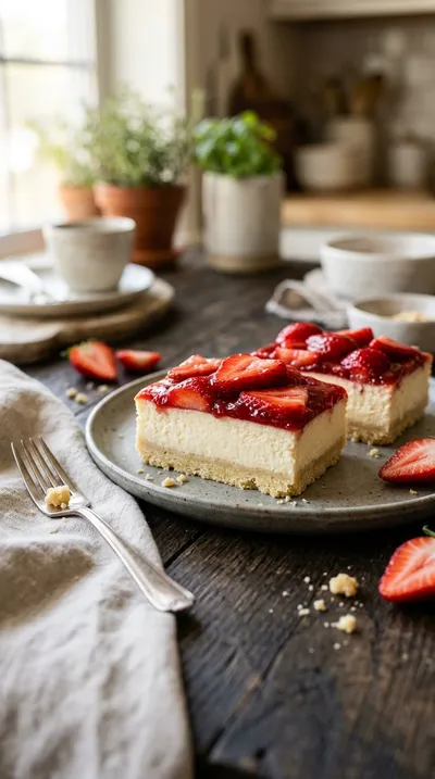 Heavenly Strawberry Shortcake Cheesecake Bars