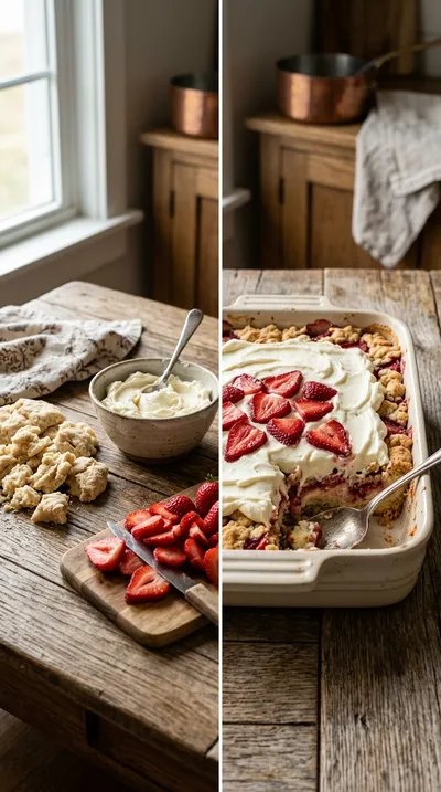Strawberry Cheesecake Dump Cake Recipe - ready to serve