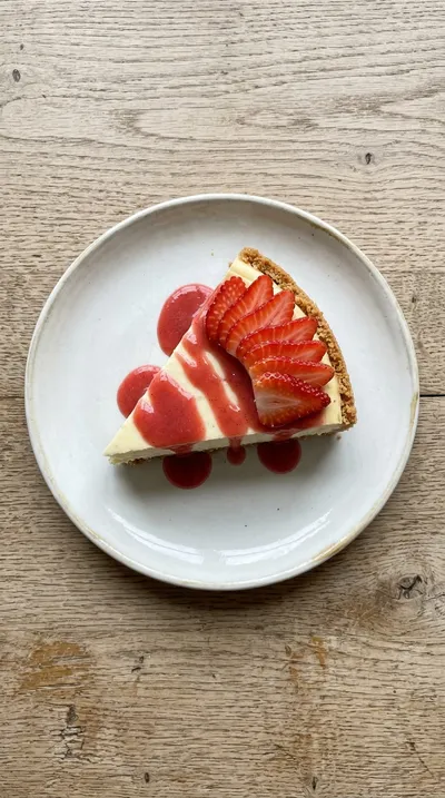 Strawberry Cheesecake with Strawberry‑Vanilla Sauce - cooking process