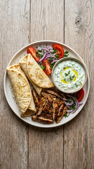Greek Chicken Gyros with Tzatziki - cooking process