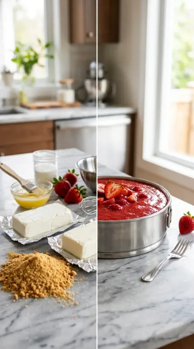 No-Bake Strawberry Cheesecake – Easy Sweet Treat - ready to serve