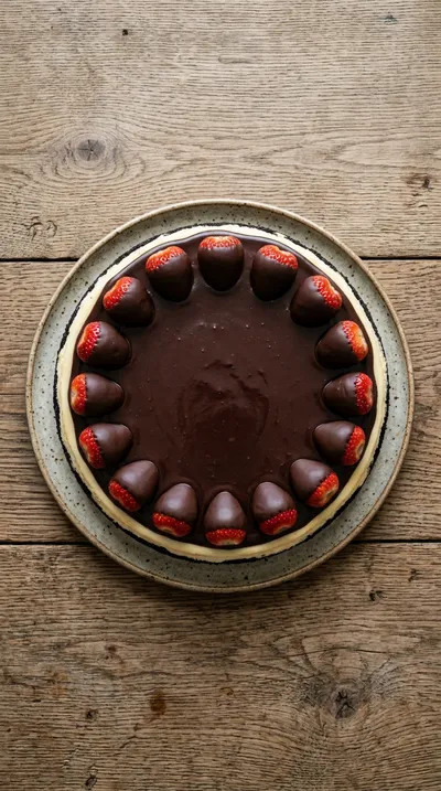 Chocolate Covered Strawberry Cheesecake - cooking process