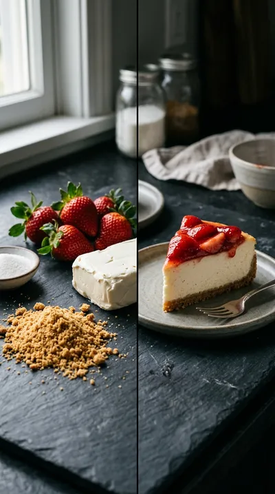 Creamy Strawberry Cheesecake – Easy & Elegant - ready to serve
