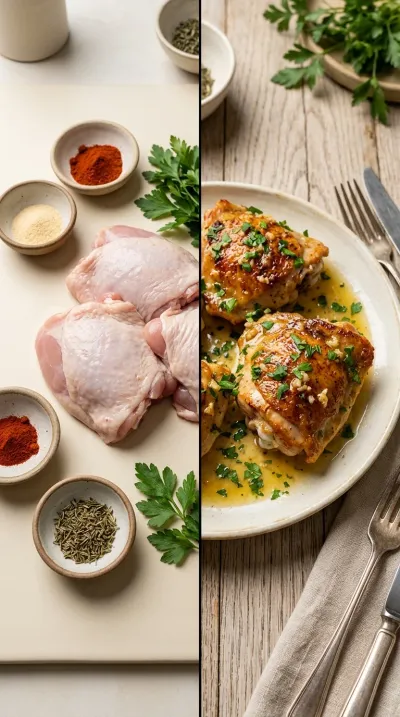 Oven Baked Chicken Thighs – Easy, Juicy & Delicious - ready to serve
