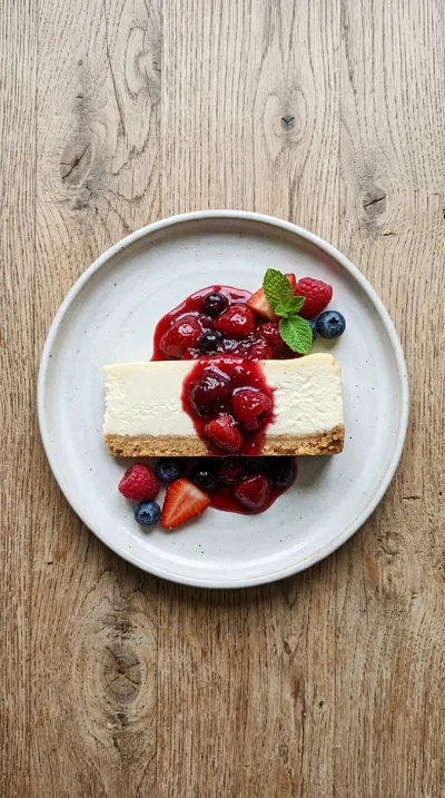 Creamy Cheesecake with Berry Compote - cooking process