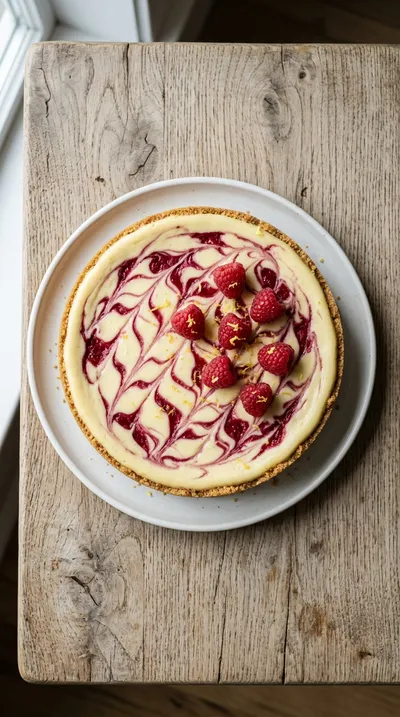Lemon Raspberry Swirl Cheesecake - cooking process