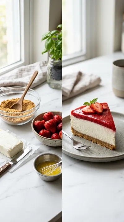 No Bake Strawberry Cheesecake Delight - ready to serve