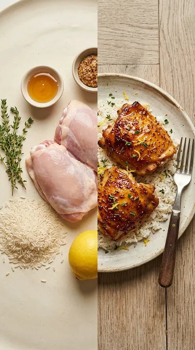 Baked Honey Mustard Chicken Thighs - ready to serve