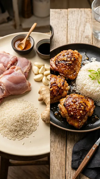 Honey Garlic Chicken Thighs - ready to serve