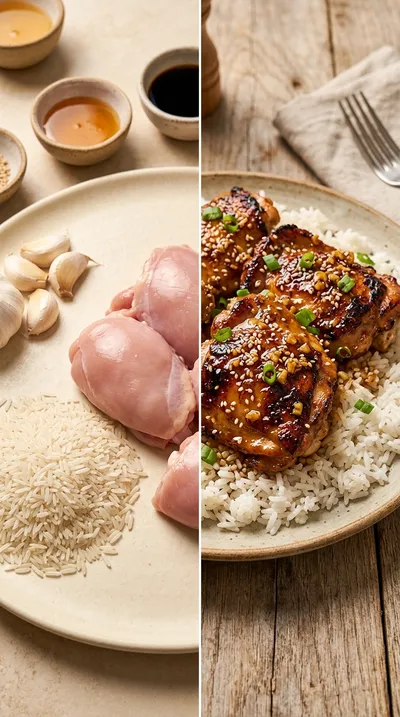 Juicy Honey Garlic Boneless Chicken Thighs - ready to serve