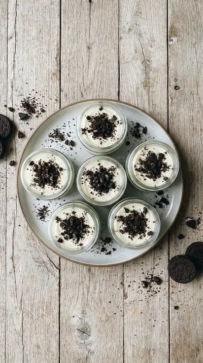 Oreo No-Bake Cheesecake Cups - cooking process