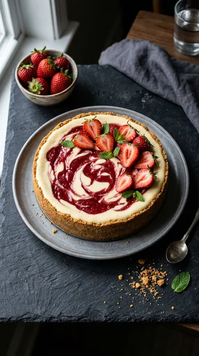 Strawberry Cheesecake Recipe Better Than Bakery - cooking process