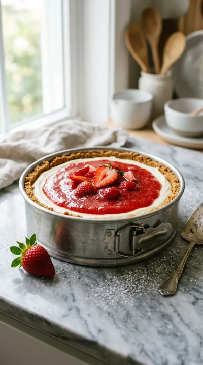 No-Bake Strawberry Cheesecake – Easy Sweet Treat