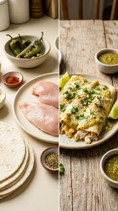Creamy White Chicken Enchiladas - ready to serve