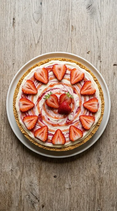 No-Bake Strawberry Cheesecake - cooking process