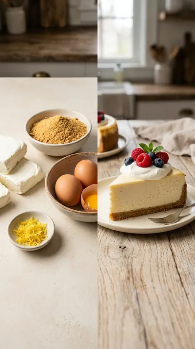 New York Style Cheesecake – Classic Baked Dessert - ready to serve