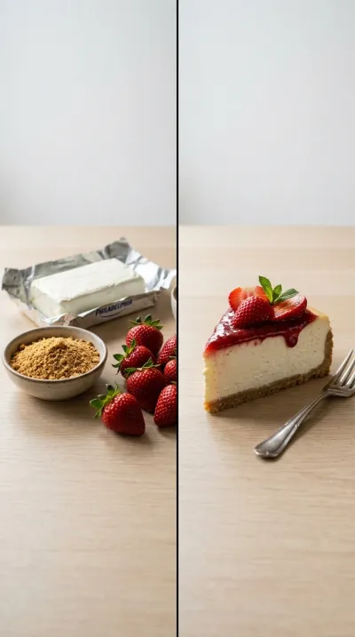 Strawberry Cheesecake – Creamy Dessert with Fresh Berries - ready to serve