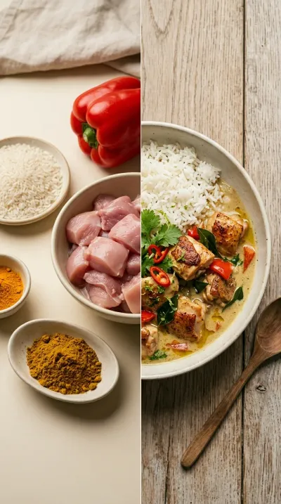Coconut Chicken Curry in 30 Minutes - ready to serve