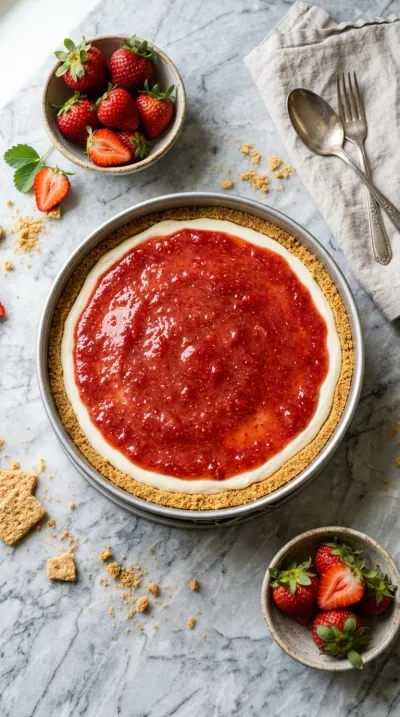 No-Bake Strawberry Cheesecake – Easy Sweet Treat - cooking process