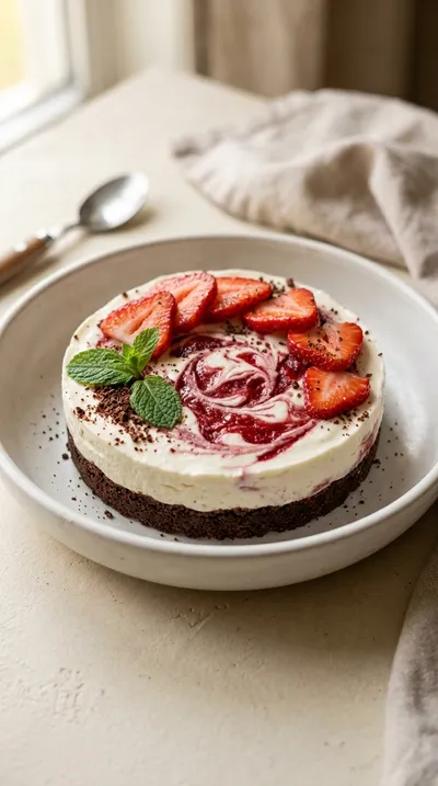 No-Bake Chocolate Strawberry Cheesecake