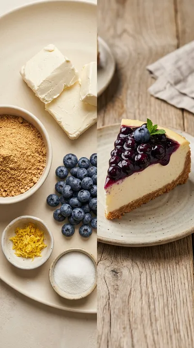 Blueberry Cheesecake – Creamy Lemon‑Infused Delight - ready to serve