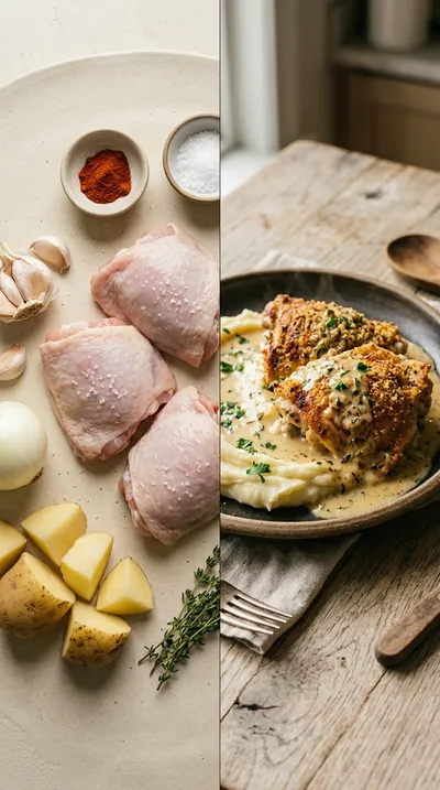 Creamy Oven Baked Chicken Thighs – Easy Warm Meal - ready to serve