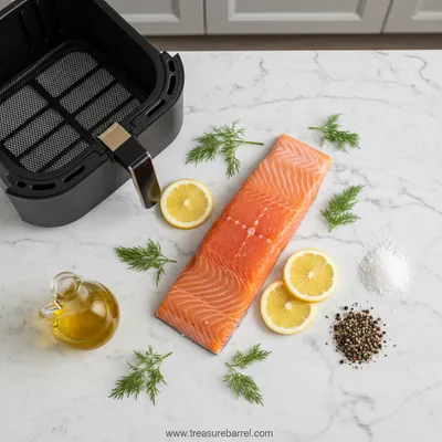 Air Fryer Salmon Recipe - cooking process