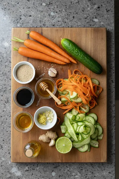 Asian Carrot & Cucumber Salad – Quick 15-Minute Fix - cooking process