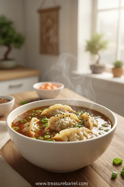 Asian Dumpling Potsticker Soup - Cozy Warm Classic