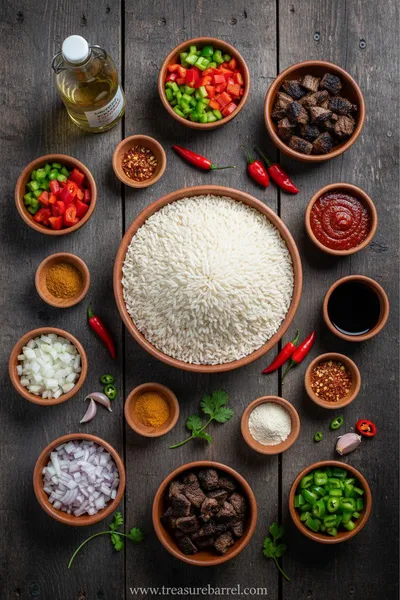 Asun Fried Rice Recipe - cooking process