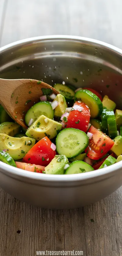 Avocado Tomato Cucumber Salad Recipe - ingredients preparation