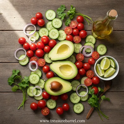 Avocado Tomato Cucumber Salad Recipe - cooking process