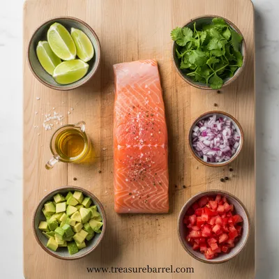 Baked Cilantro Lime Salmon With Avocado Salsa - cooking process