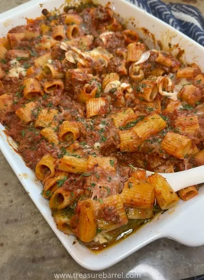 Baked Italian Sunset Pasta - ingredients preparation