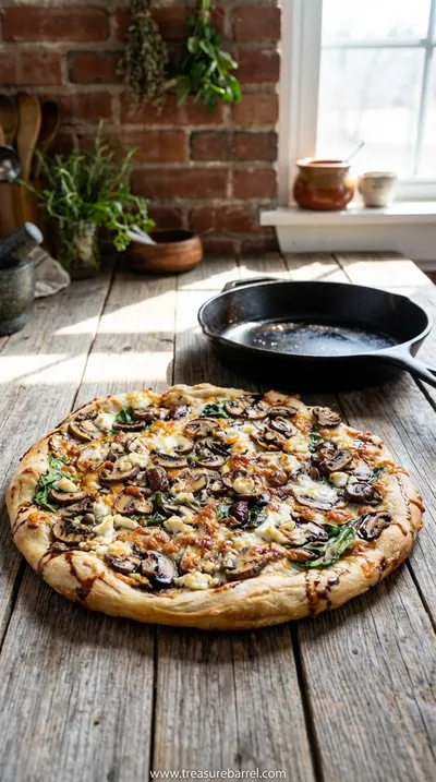 Balsamic Mushroom & Goat Cheese Pizza with Spinach