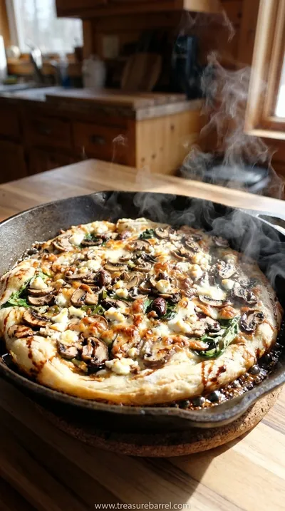 Balsamic Mushroom & Goat Cheese Pizza with Spinach - cooking process