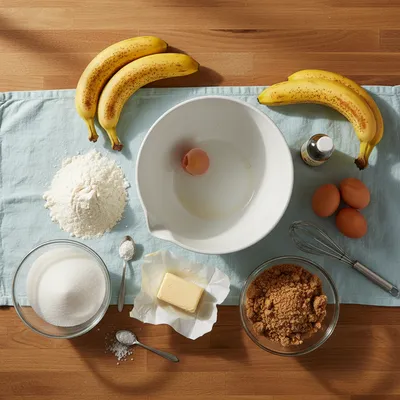 Sweet Banana Bread Blondies - cooking process