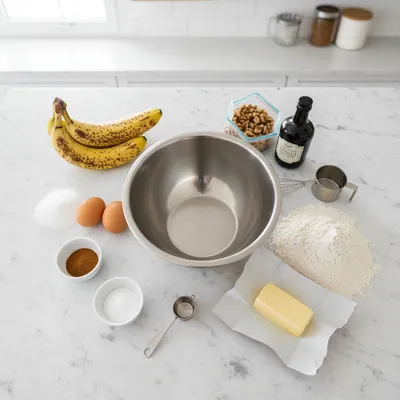 The Best Moist & Easy Banana Bread - ingredients preparation