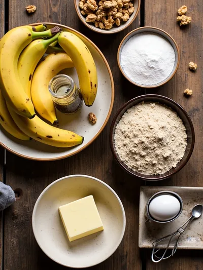 Best Ever Banana Bread - ingredients preparation