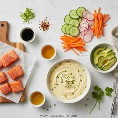 Bang Bang Salmon Bites Bowls Recipe - cooking process